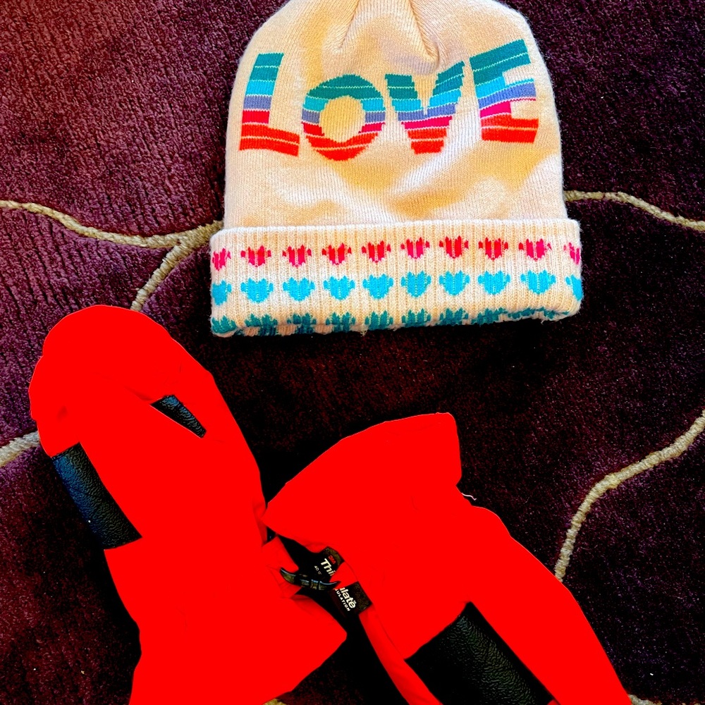 Mini Boden ski hat and ski gloves